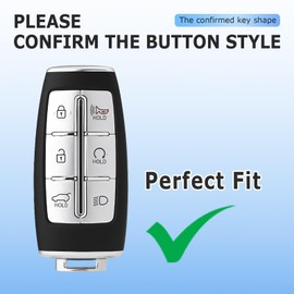 CHENZLIN for Genesis Key Fob Cover 6-Button TPU Case Keychain Accessories