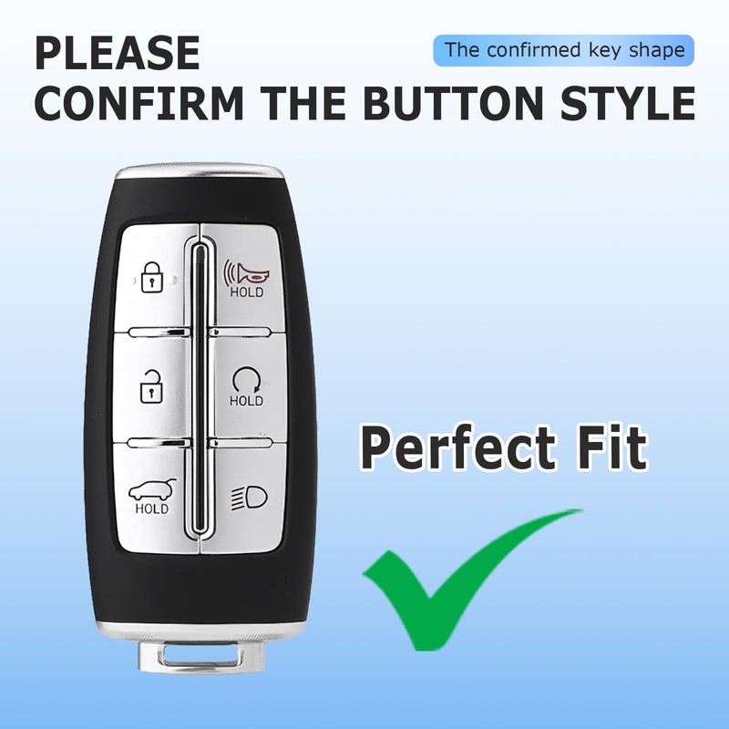 CHENZLIN for Genesis Key Fob Cover 6-Button TPU Case Keychain