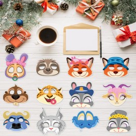 Máscaras De Fiesta Zootopia Para Decoración 12 Piezas