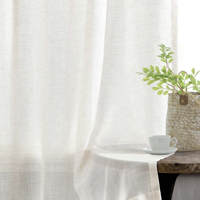 WEST LAKE 72 Inch Natural Pinch Pleated Sheer Curtain Panels