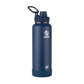 Takeya Actives Insulated Stainless Steel Water Bottle with Spout Lid, 40 Ounce, Midnight Blue