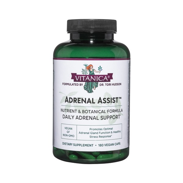 Vitanica Adrenal Assist, Adrenal Support, Vegan, 180 Capsules