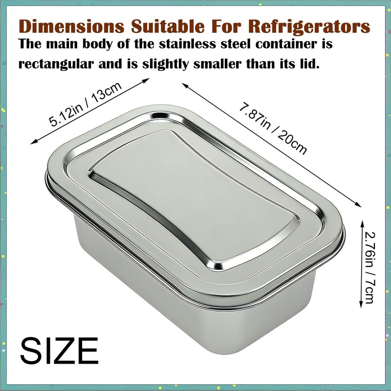 Stainless Steel Ice Cream Containers with Airtight Lids,1.2 Quarts