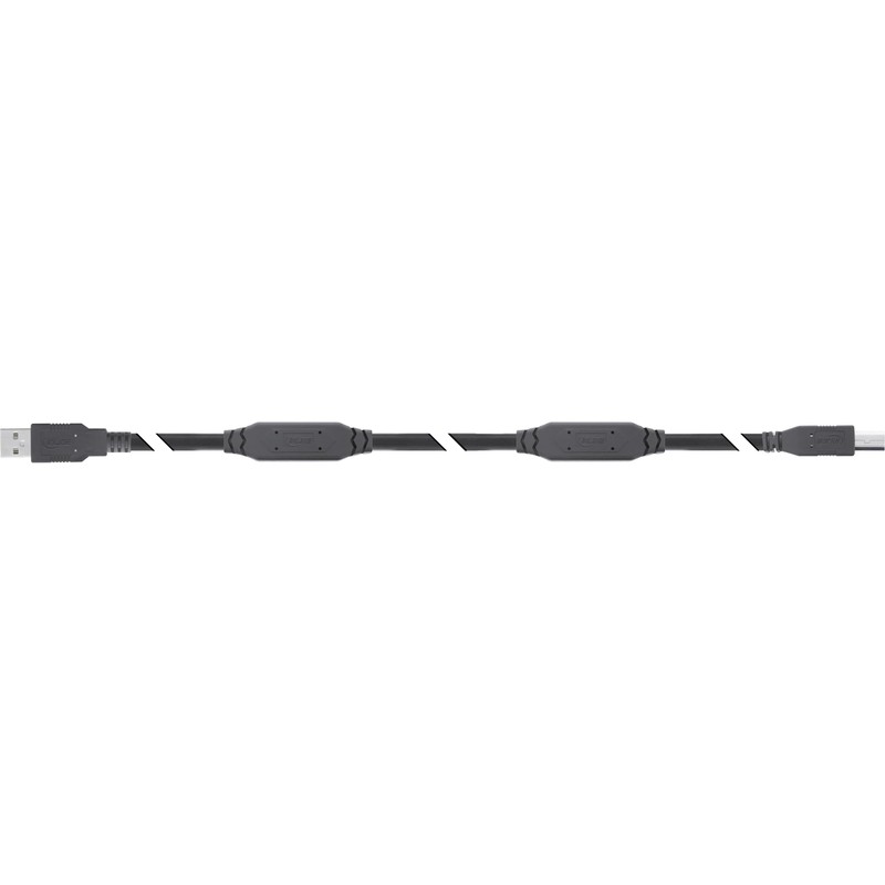 InLine® USB 2.0 Aktiv-Kabel mit Signalverstärkung, USB-A zu USB-B, Druckerkabel