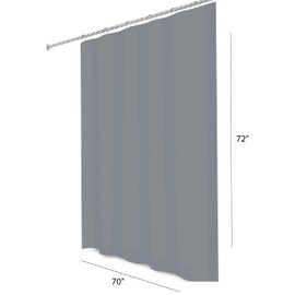Home Expressions 3 Gauge Shower Curtain Liner – 70 x 72 Vinyl Shower Curtain with Rustproof Metal Grommet and 3 Magnetic Weights – Odor Free and Compatible with Standard Showers. (Grey)