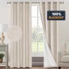 PrinceDeco Natural Linen Curtains 100% Blackout Linen Curtains for Bedroom