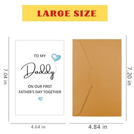 First 1st Fathers Day Card to New Dad Daddy from Wife Baby Girl, New Dad Card for Daddy to be Gifts for 1st Time Dad Father's Day Greeting Cards Pregnancy Announcement Cards to Husband