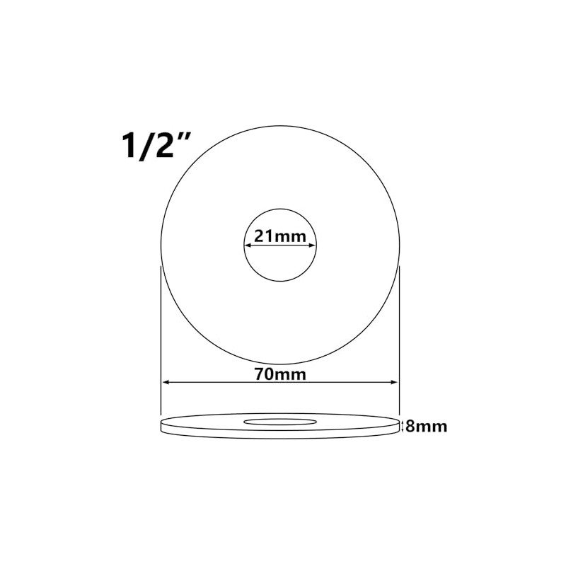 2 x 21mm G1/2 Chrome Tap Shower Pipe Cover High