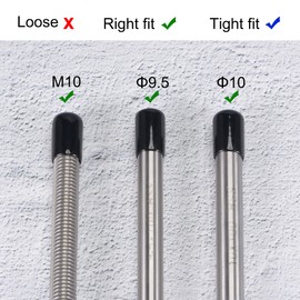 sourcing map Pack of 50 Rubber End Caps Round Tube Bolt Caps Cover Screw Thread Protection 10 mm