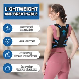Posture Corrector for Women Men, Upper Back Brace Posture Corrector, Back Straightener Posture Corrector, Back Brace for Posture, Straight Back Posture Brace for Scoliosis, Hunchback, Kyphosis (X-Large（37-42）)