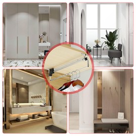 Telescopic Clothes Rail Storage Space Saving Extendable Clothes Rail Clothes Rail Cupboard Extendable Clothes Rail Extendable Wardrobe Organiser for Bedroom Wardrobe (250 mm)