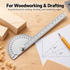 180° Angle Finder for Woodworking – 14cm Adjustable Protractor Ruler