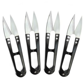 4 x Thread Scissors Sharp Stainless Steel – Universal Sewing Scissors for Precise Separation of Thread and Yarn, for Crafts and Plant Care