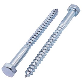 SKIR'CO (10 pcs) DIN 571 Zinc Plated Steel Hexagon Head Wood Screws M8 x 110 mm, Coach Screws, Hex Screw, Lag Bolts