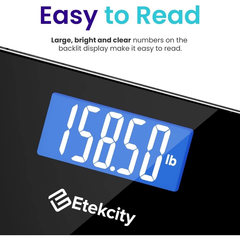Etekcity EB9380H Digital Body Weight Bathroom Scale - Black