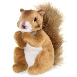 Bearington Cooper Stuffed Squirrel Plush - 7" Realistic Stuffed Animals with Soft Fur, Bushy Tail and Weighted Inner Bean Bag - Adorable Woodland Animal Toy Gift for Kids and Toddlers