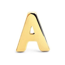 SINGULARU - Loose Earring Letter Gold - Earring in Sterling Silver with 18 Carat Gold Plating - Stud Earrings - Loose Earring - Women's Jewellery, Unit size, Yellow Gold, No Gemstone