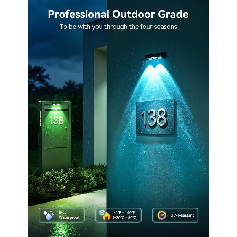 nibuuecer Solar Fence Lights Outdoor with Remote, 12 Pack 9