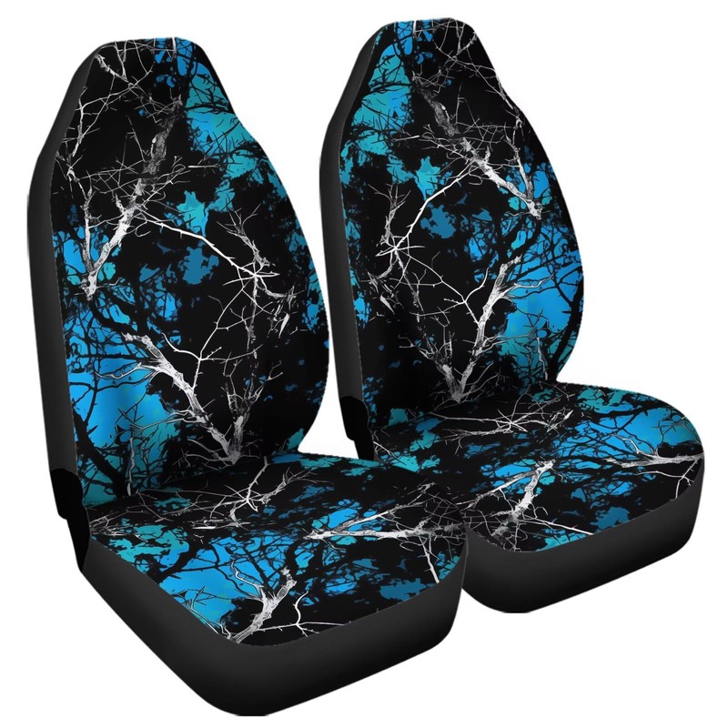 Jodoolang Blue Camoflage Tree Car Seat Covers, Universal Breathable Washable