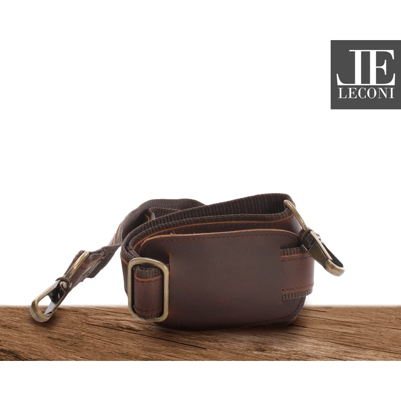 LECONI LEC-R1 Leather Nylon Shoulder Strap Wide Shoulder Strap for