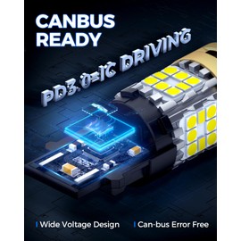 Marsauto 3157 Led Bulb, 3156 3157 Anti Hyper Flash Bulbs, 3600LM 30W Super Bright Replacement for Backup Reverse Parking Tail Light [Turbo Fan & Can-bus], ONLY Standard Socket, 6000K White Pack of 2