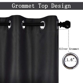 DECOVSUN Black Valances for Windows for Kitchen Blackout Thermal Insulated Curtain Valance for Bathroom/Office Short Straight Drape Valance for Bedroom Kids Room 100 Inch Wide by 18 Inch Long 1 Panel
