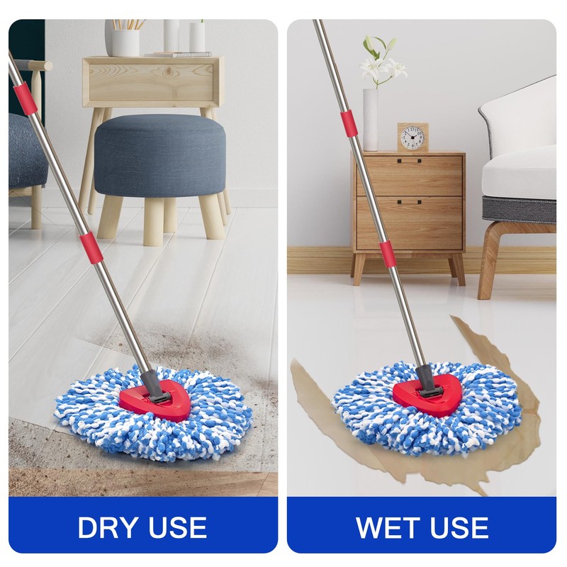 JEHONN Spin Mop Replacement Heads, Base, Handle for O-Cedar EasyWring