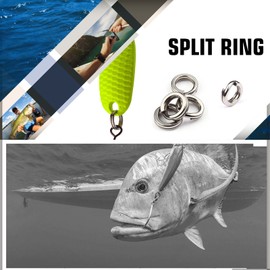 9Tong Stainless Steel Split Rings High Strength Saltwater Fishing Rings Kit Fishing Lure Connection Swivel Split Rings Freshwater Loop 50pcs 401lbs