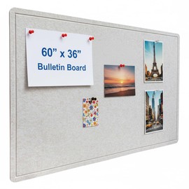DexBoard 60 x 36 Inch Foldable Large Bulletin Board for Wall - Felt Cork board with 30 Pins & Self-Adhesive Tape, Lightweight Durable Pin Board for Home, Office, School, Classroom, Kitchen (Ivory Tan)