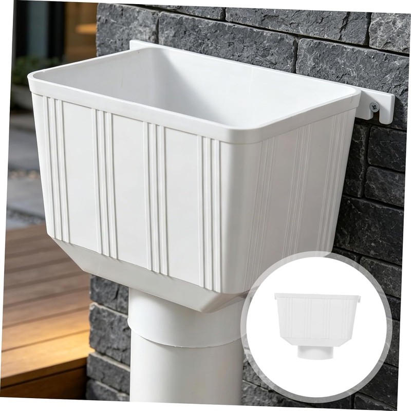 2 Piezas Rainwater Diverter para Downspout en Pvc Blanco, Conexión
