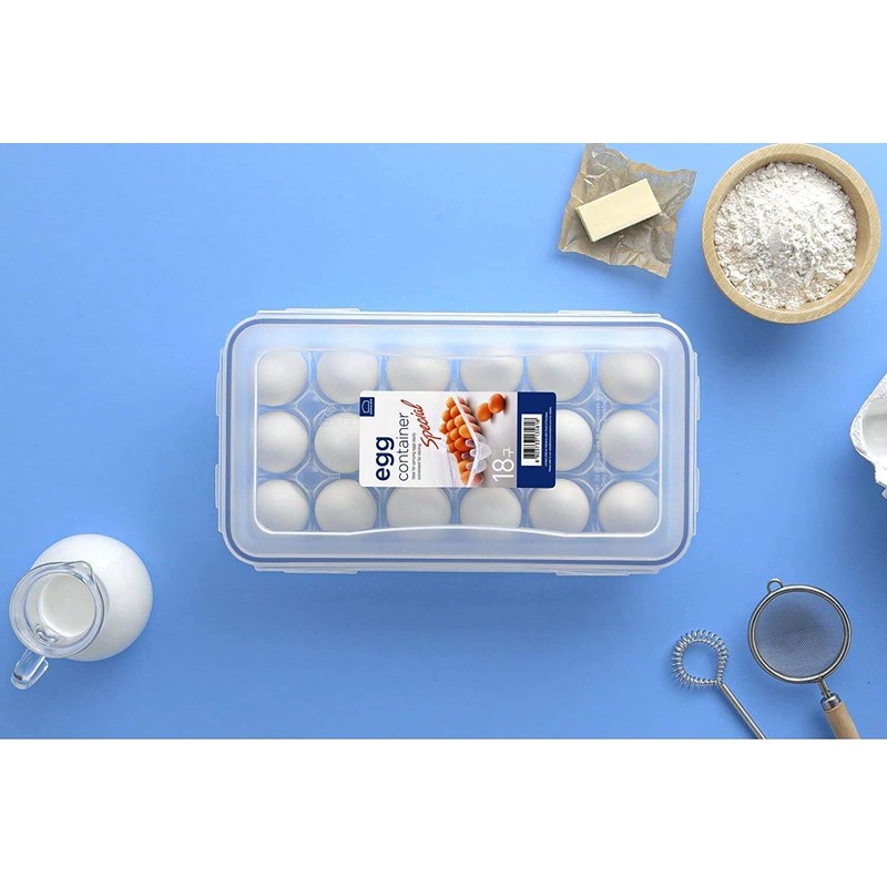 Lock & Lock HPL955 Egg Storer for 18 Eggs- Clear/Blue,