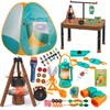 Qtioucp Kids Camping Set 50pcs with Folding Storage Table/Tent &