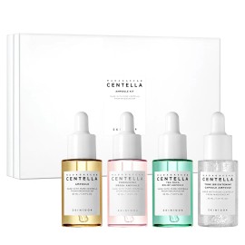 SKIN1004 Madagascar Centella Ampoule Kit, 4ea X 1.10 Fl.oz, 30ml, Travel Size Face Serum Collection, Korean Skincare Setnet weight: 30 ml, color: Red