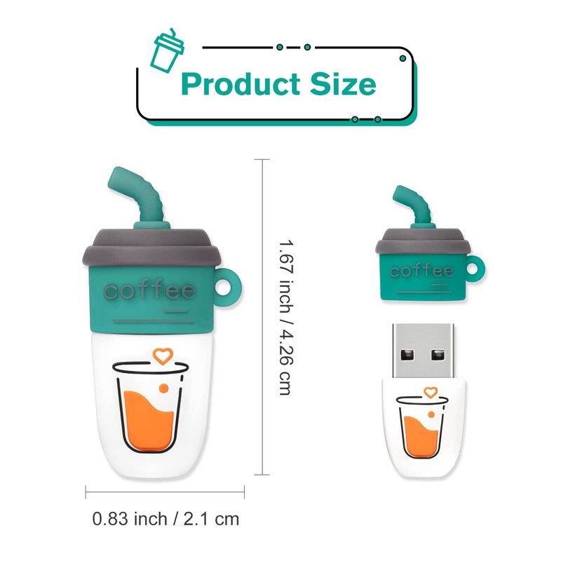 LEIZHAN Cute Coffee USB Flash Drive Computer Memory Stick USB