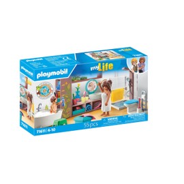 PLAYMOBIL MyLife 71611 Bathroom, Includes Two Figures and Numerous Accessories, Made from Over 80% Recycled and Bio-Based Materials, Detailed Toy for Children from 4 Years