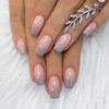 24Pcs Pink Purple Gradient Press on Nails Medium Acrylic Fake