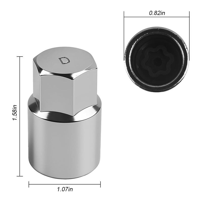 TNAIYH Car D-Wheel Locking Nut Key, Anti-Theft Vehicle Wheel Lug