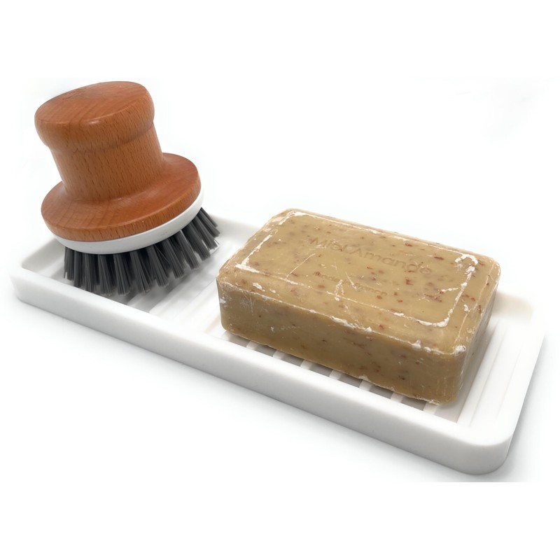 Happitasa Silicone Kitchen Sink Organizer Tray, Sponge Holder and Countertop