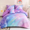 DORCAS 6 Pcs Rainbow Twin Bedding Sets Purple Glitter Galaxy