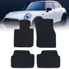 Priprilod Waterproof Premium Black Front & Rear Set of 4 Carpet Floor Mats with Anti-Slip Nibbs Backing Fit for Mini Cooper F55 F56 F57 2014-2024