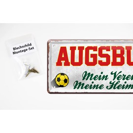 Augsburg Tin Sign – Fan Item for Augsburg Football Fans – 28 x 12 cm