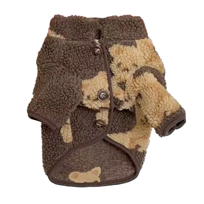 Pet Plush Clothes Cute Pattern Winter Comfortable Warm Dog Cat