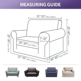 Joccun Stretch Chair Couch Cover,1-Piece Sofa Slipcover Spandex Jacquard Fabric Sofa Covers with Elastic Bottom,Washable Furniture Protector for Dogs,Cats,Kids(Armchair,Charcoal)