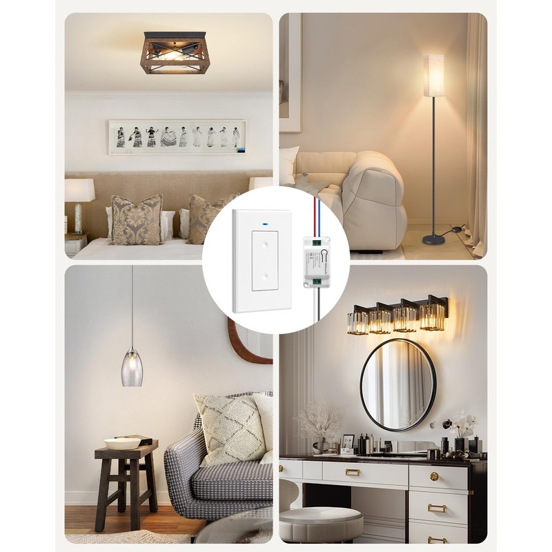 Wireless Light Switch and Receiver Kit, WILAWELS Wireless On Off