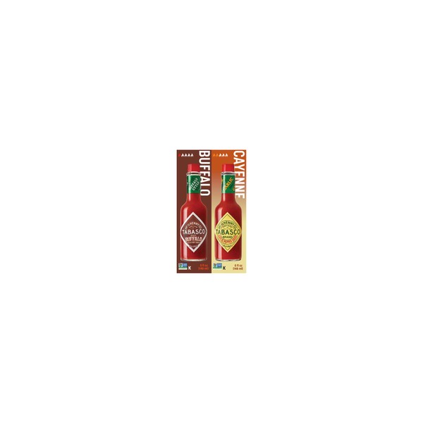 Tabasco Duo Pack – Tabasco Buffalo Sauce and Tabasco Garlic Sauce – Two Bottles of Spicy Chili Sauce – Two Bottles of 150 ml – 100% Natural Ingredients