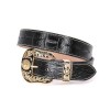 Western Belt Genuine Leather Gold Bull Longhorn Black 1 Crocodile