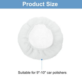 sourcing map 5pcs Car Polisher Bonnet Buffing Pad Lamb's Wool Polishing Buffing Pad Cover for 9"-10" Car Buffer Bonnets Polisher, White