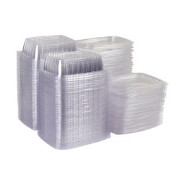ECO PRODUCTS Compostable 24oz Clear Rectangular Deli Containers With Lids, Pack of 50, Meal Prep, Made from PLA Plastic, A Renewable Material Made from Plants, One Lid Works With All