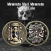 RYUKENLM Memento Mori Coin 3D Skull Challenge Coins Daily Stoic