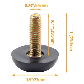 Zorveiio M6 Furniture Levelers Table Leg Levelers, 8 Pcs Levelling Foot Screw on Furniture Glides Foot Adjuster Mini Adjustable Feet for Legs Patio Feet - Black